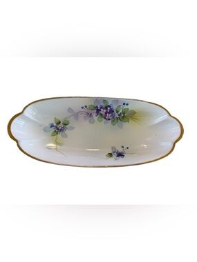 Antique Hand Painted Nippon Celery Relish Dish